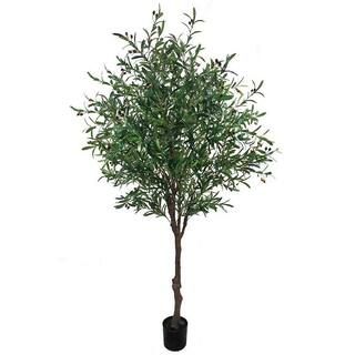 7.5 ft. Artificial Olive Tree in Pot 60525-GR - The Home Depot | The Home Depot