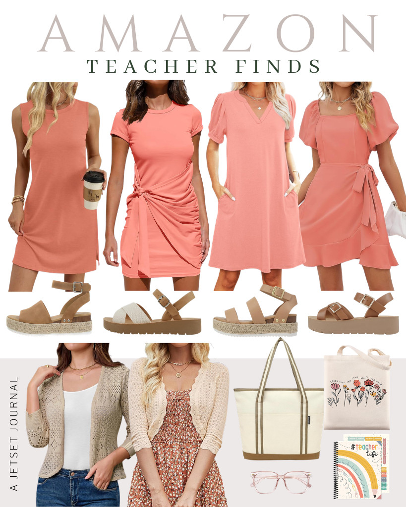 These Teacher Outfit Ideas are sure to impress everyone! We are loving these chic dresses from WIHOLL and Sampeel. To add a bit of a layer, you can choose between GRACE KARIN and JOKELAMB. You can add Soda platform sandals and this stylish tote bag to style the fit. Finish the look with PANNER blue-light blocking glasses..

#LTKSeasonal #LTKSaleAlert #LTKTravel
 

 