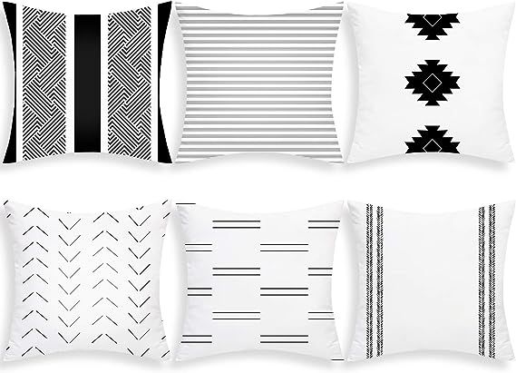 Yastouay Decorative Pillow Covers Set of 6 Modern Pillow Covers Geometric Pillow Covers Simple St... | Amazon (US)