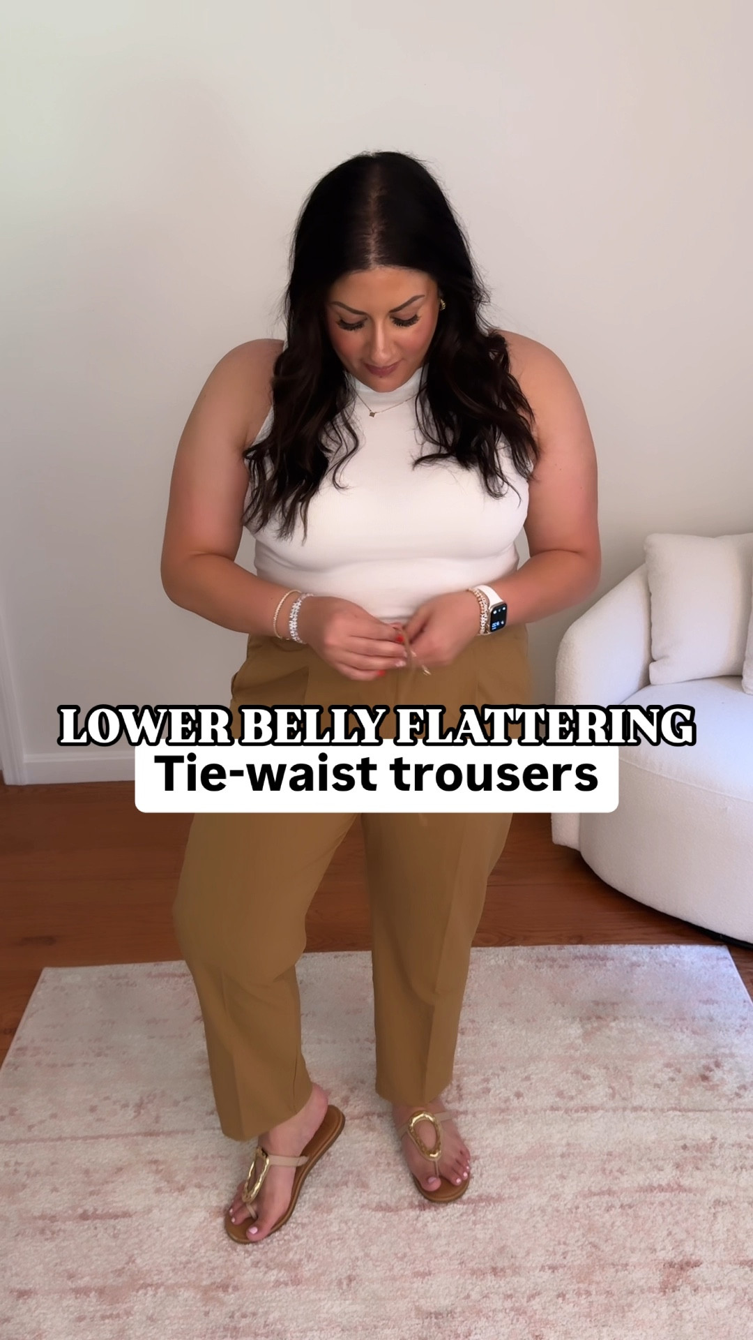 I’m OBSESSED with these tie waist trousers. They truly feel like sweatpants but look like trousers and are so flattering on your lower belly. Wearing an XL. 

#LTKSaleAlert #LTKMidsize #LTKFindsUnder50