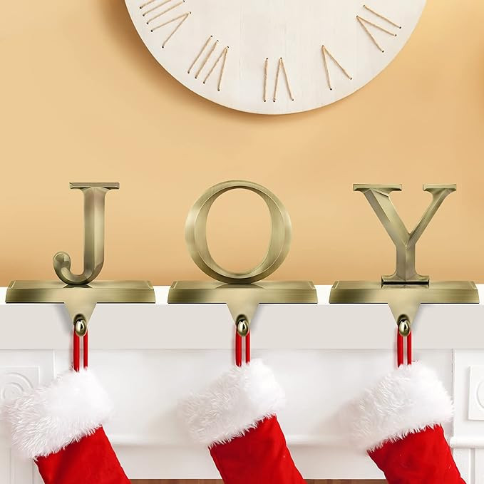 MCEAST Pack of 3 Christmas Stocking Holders Metal Mantel Stocking Clips Fireplace Stocking Hanger... | Amazon (US)