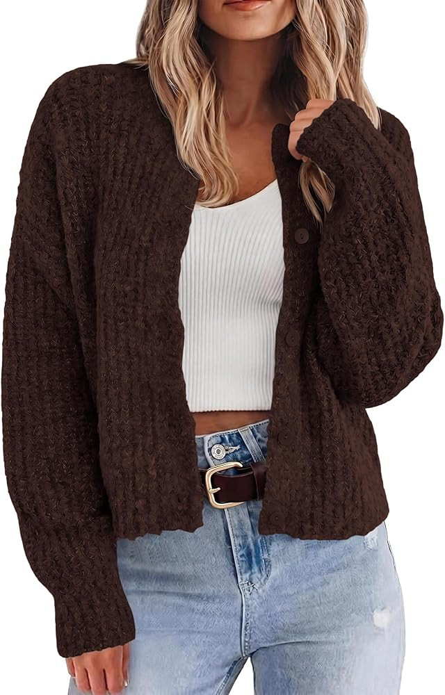 BTFBM Cardigan Sweaters for Women Chunky Knit | Amazon (US)