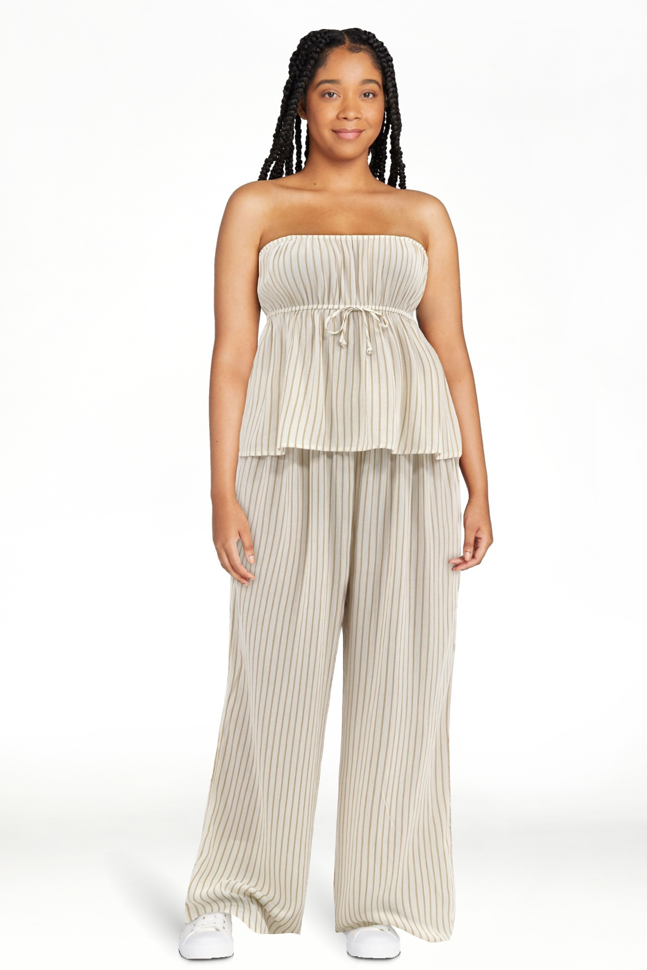 No Boundaries Tube Top and Palazzo Pants Set, 2-Piece, Women's | Walmart (US)