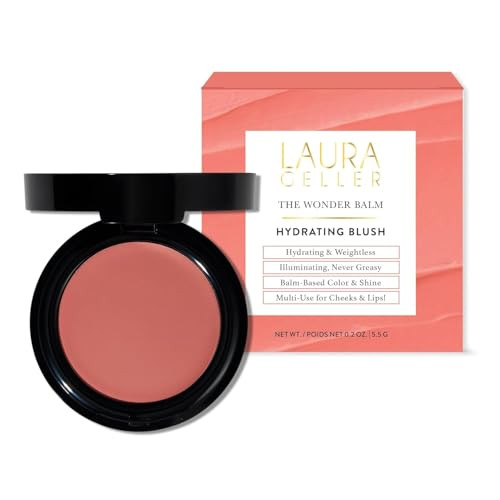 LAURA GELLER NEW YORK The Wonder Balm Cream Blush - Hydrating Weightless Subtle Hint of Color + Glow for Mature Skin - Vegan Squalane - Apply to Cheeks & Lips (02 Pinch-Me Pink) | Amazon (US)