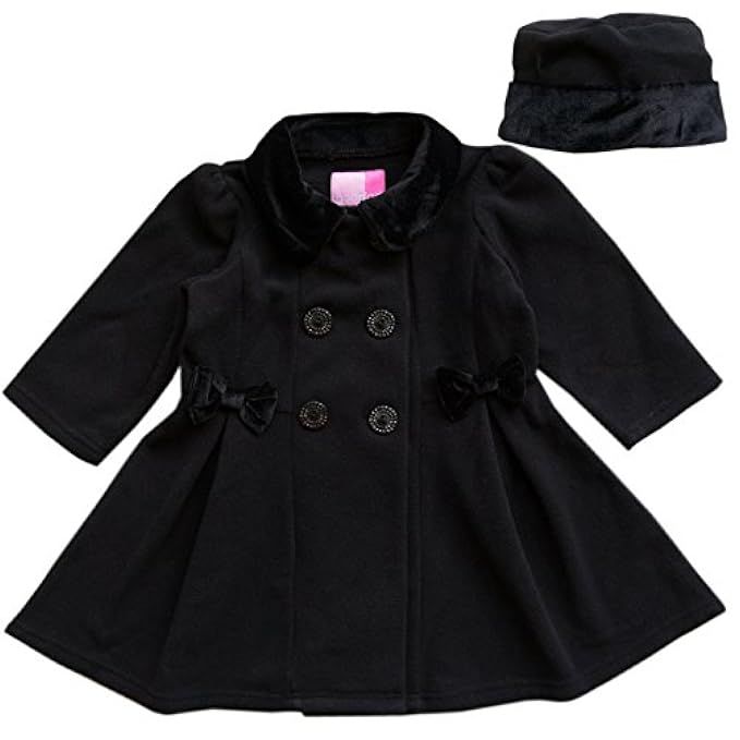 Good Lad Double Breasted Velvet Trimmed Fleece Coat and Matching hat | Amazon (US)