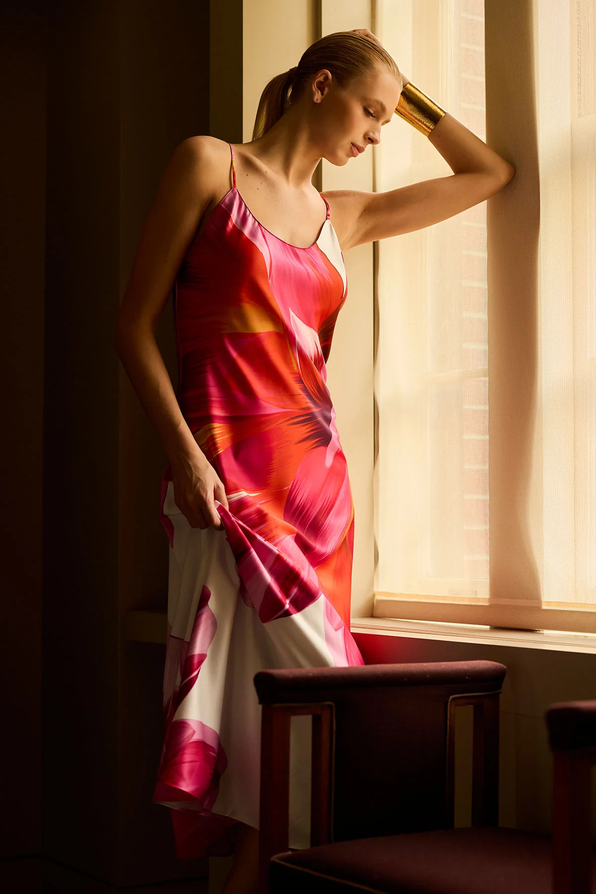 Palau Printed Charmeuse Slip Dress | Natori