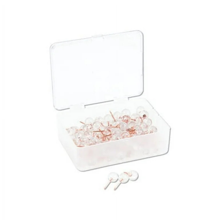 Fashion Sphere Push Pins Plastic, Clear/Rose Gold, 7/16", 100/Pack | Walmart (US)