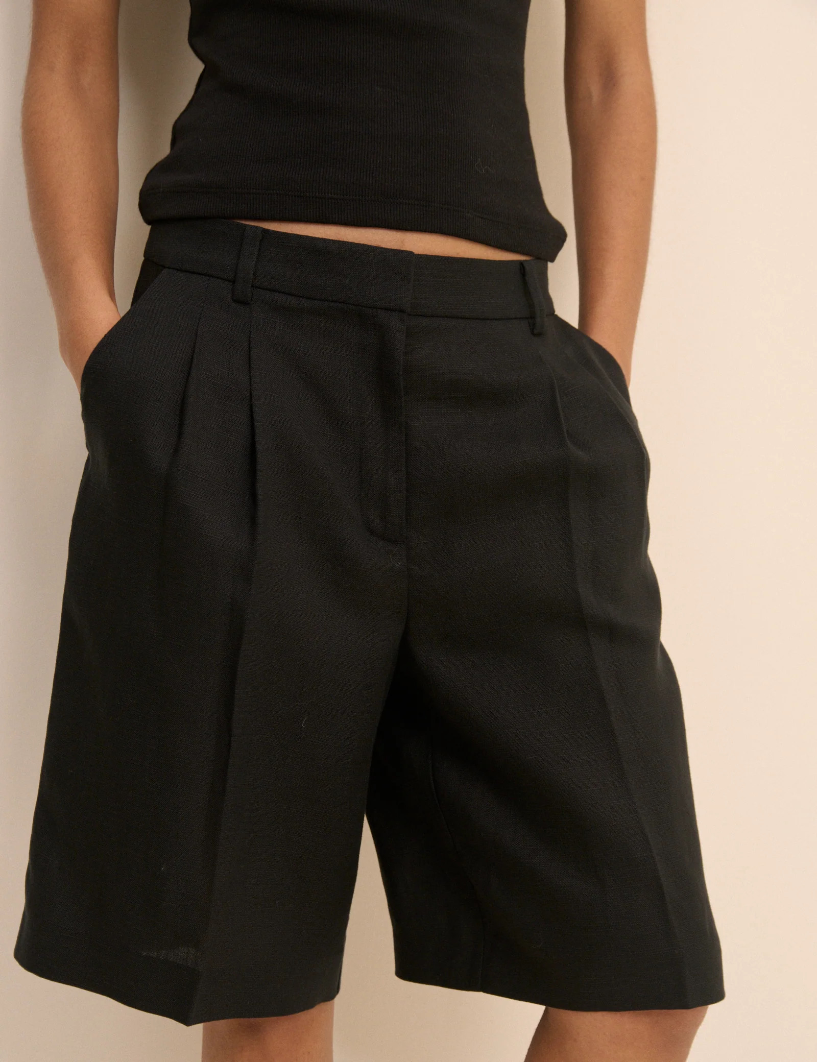 Black Bermuda Tailored Shorts | Nobody's Child