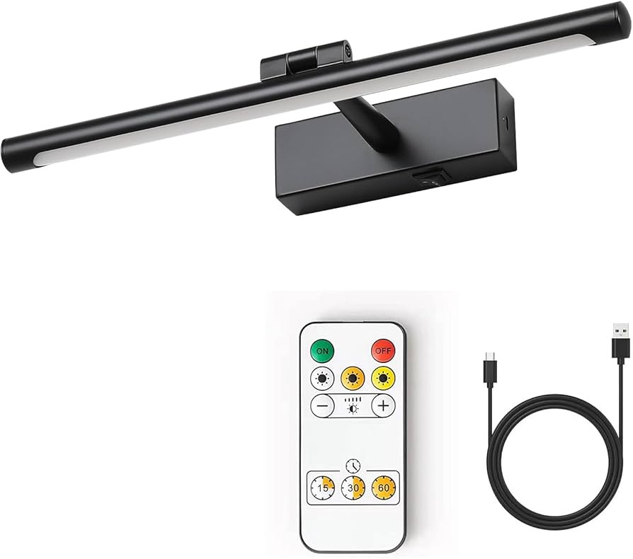 Modern LED Picture Light Dimmable 15.75 "Black Picture Light, lampshade can Rotate up and Down 27... | Amazon (US)