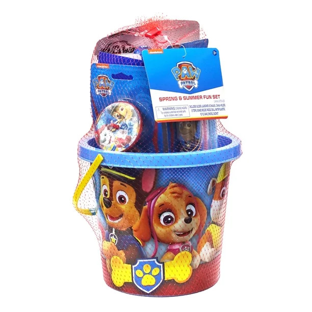 Nickelodeon Paw Patrol Spring & Summer Fun Plastic Bucket Set with Sand, Chalk, Water, and Novelt... | Walmart (US)