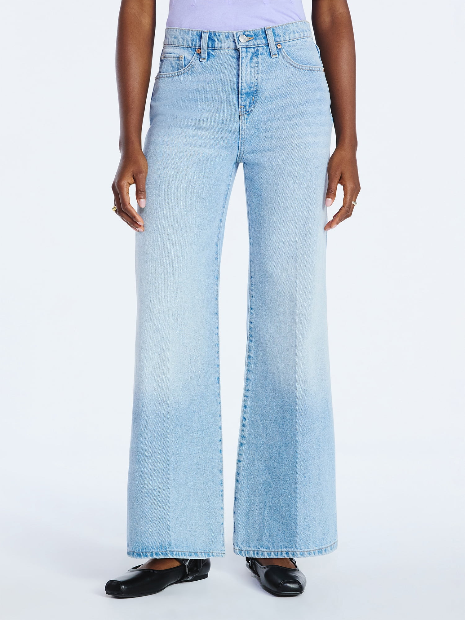 Scoop Women's and Women's Plus Slouchy Flare Relaxed Fit Jeans, 30" Inseam, Sizes 0-26W | Walmart (US)