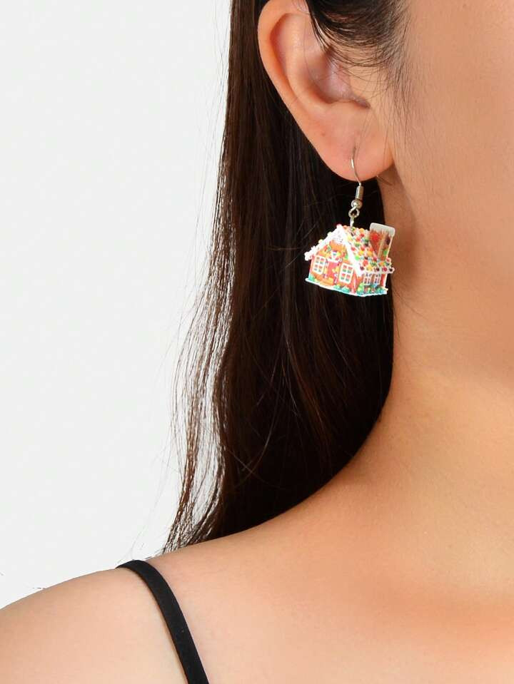 1pair Fashion PMMA House Drop Earrings For Women For Daily Life | SHEIN