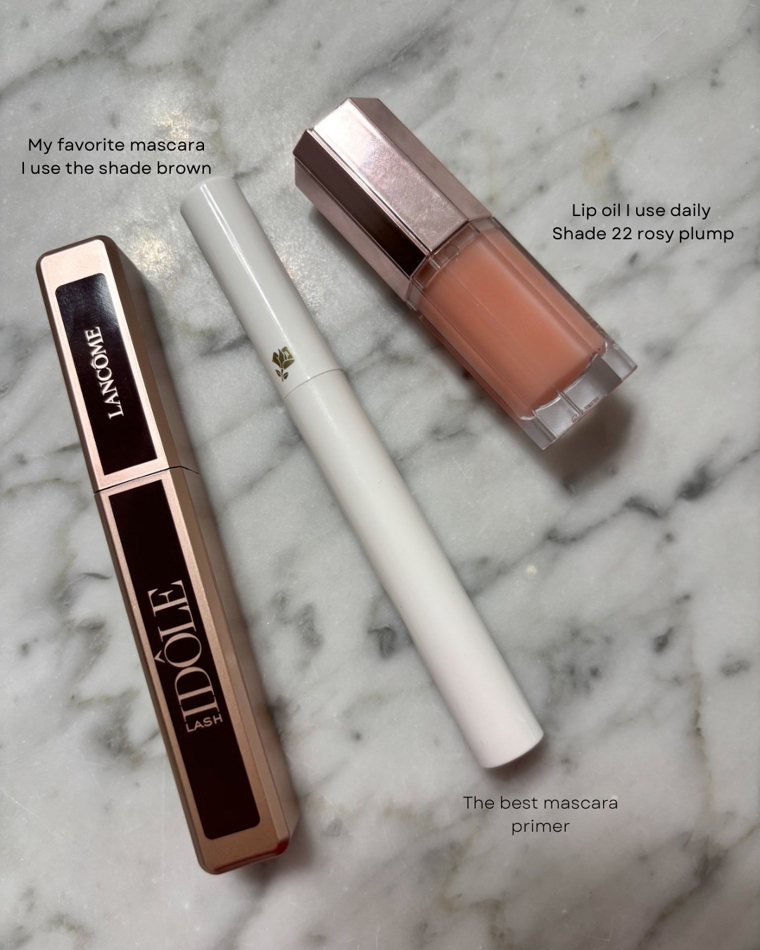 I love this mascara primer and mascara and this is my go to lip oil 

#LTKgrwm #LTKBeauty #LTKmorningroutine