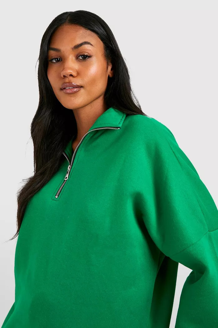 Maternity Half Zip Sweatshirt | boohoo (US & Canada)