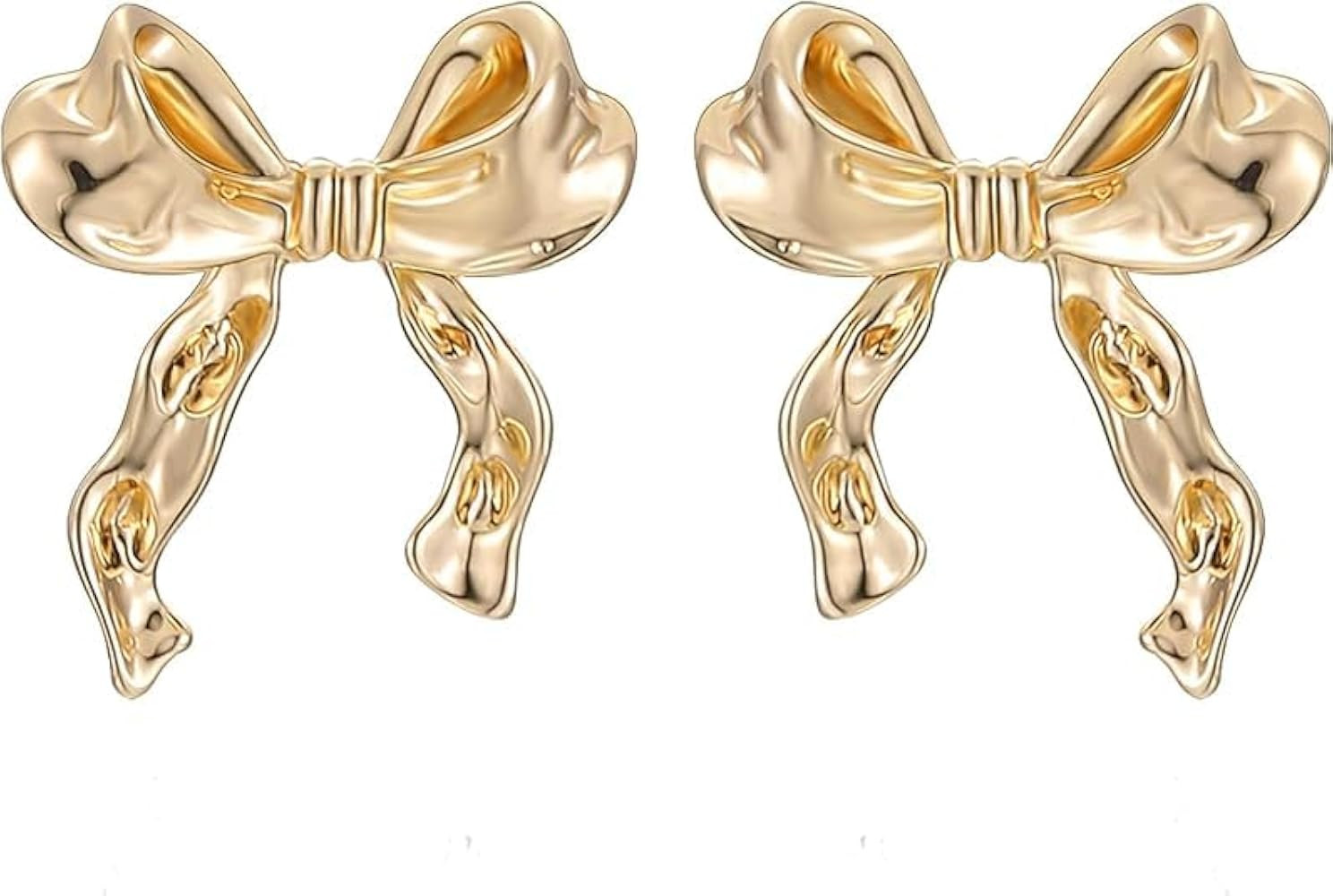 Gold Bow Earrings for Women Dainty Ribbon Bow Stud Earrings Gold Dangle Drop Tassel Earrings Long... | Amazon (US)