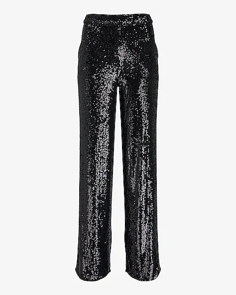 High Waisted Sequin Wide Leg Pant | Express