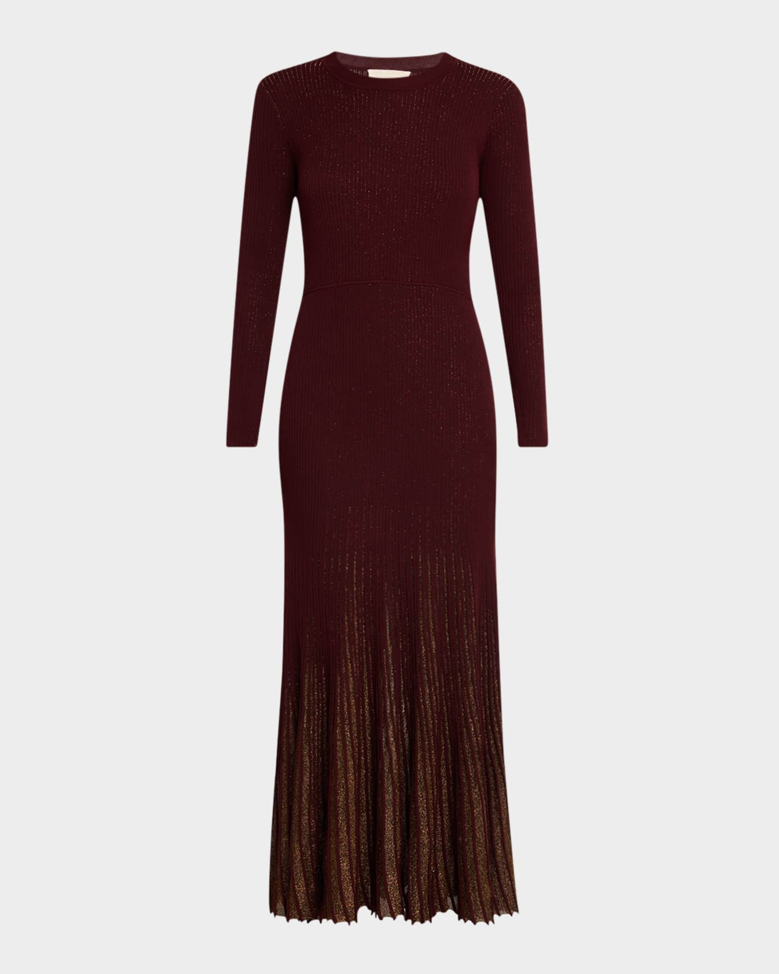 Mila Shimmer Ribbed Maxi Sweater Dress | Neiman Marcus