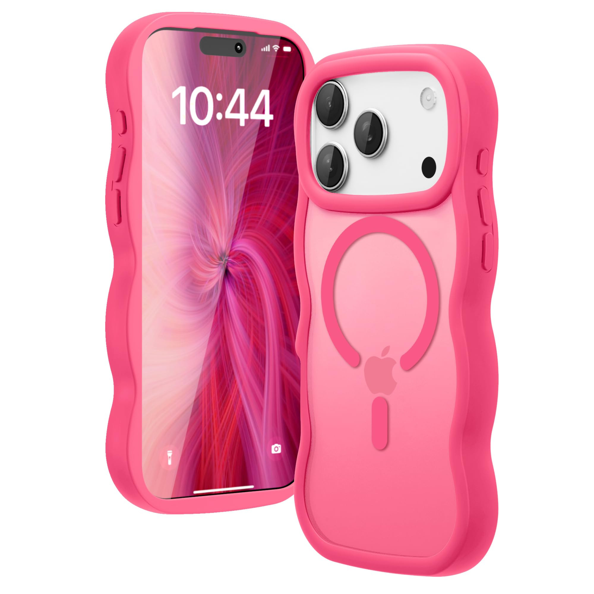 Magnetic for iPhone 17 Pro Max Case, Compatible with Magsafe Wavy Frame Cute Translucent Matte Ha... | Amazon (US)