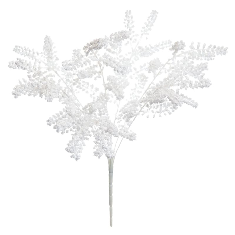White Glittered Berry Bush, 19" | At Home