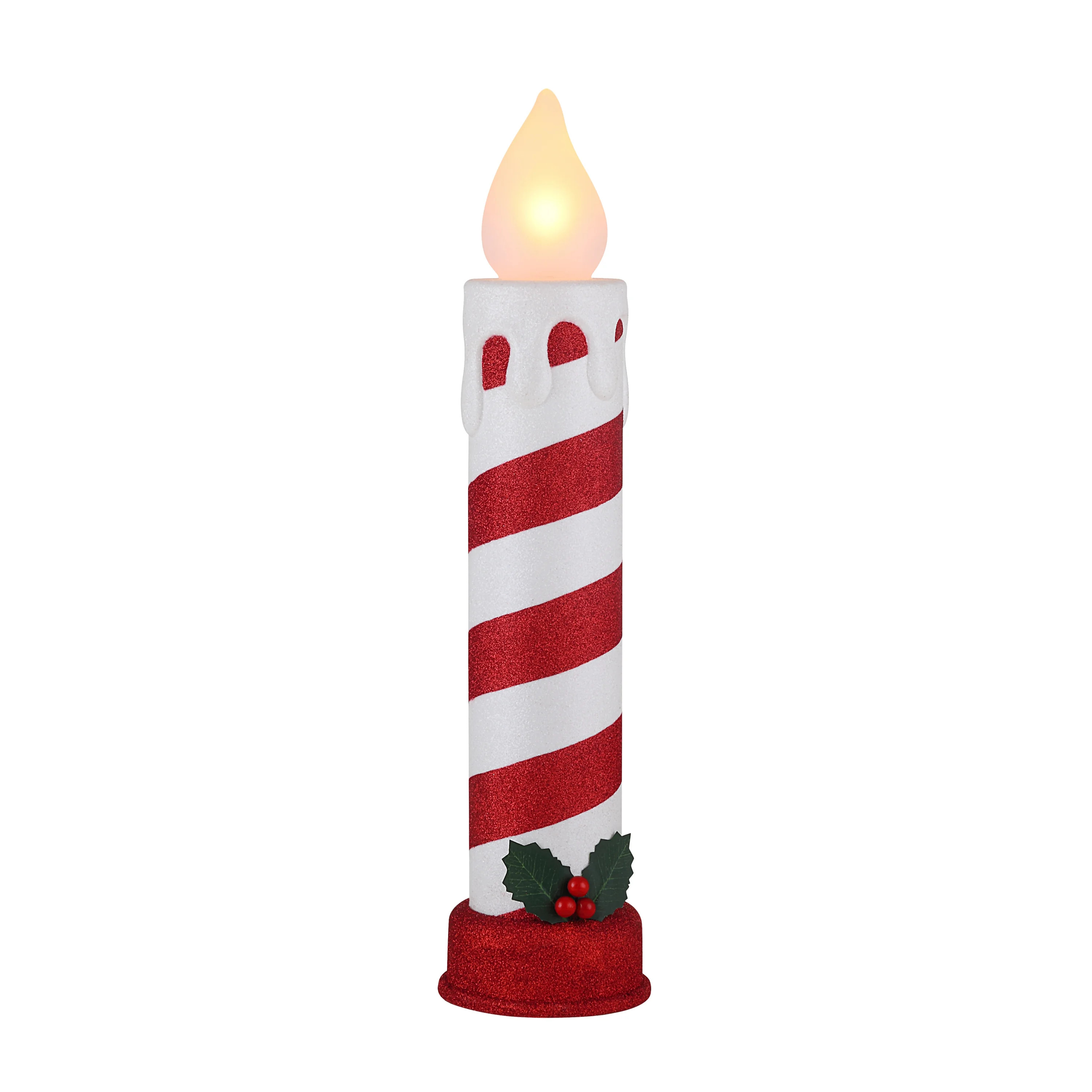 Mr. Christmas Outdoor Decoration 24-inch Tall Red & White Blow Mold Candle | Walmart (US)