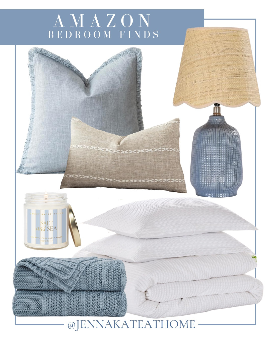 Amazon bedroom finds include table lamp, throw pillows, comforter, throw blanket and candle.

Home decor, bedding, bedroom decor, Amazon bedding looks for less

#LTKSeasonal #LTKSaleAlert #LTKHome