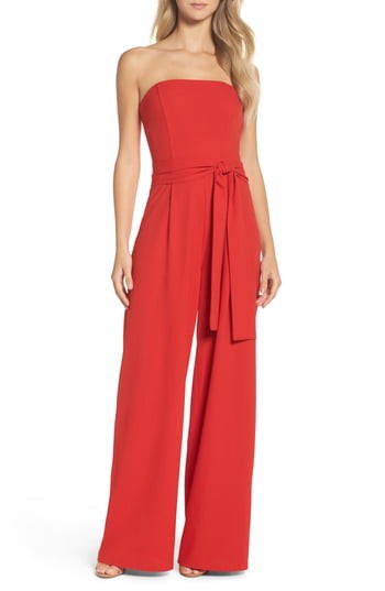 Women's Chelsea28 Strapless Jumpsuit, Size X-Small - Red | Nordstrom