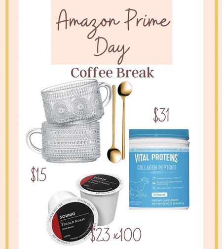 Coffee lovers 

need these 3 items  
mon major sale!! 
mice been wanting these mugs!! score almost 50% off, the best coffee 100 $23
yiu can’t beat that!! (in several flavor, we like French)
I purchase this collagen every prime day! 

2 mugs 2 spoons $15 verses $29
Coffee 100 $23
Collagen $31 

I purchased all 

#coffee #kitchen 

#LTKsalealert #LTKxPrimeDay #LTKhome
