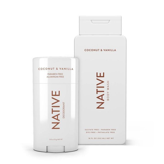 Native Coconut & Vanilla Deodorant 2.65oz and Native Coconut & Vanilla Body Wash 20.65oz - Bundle | Target
