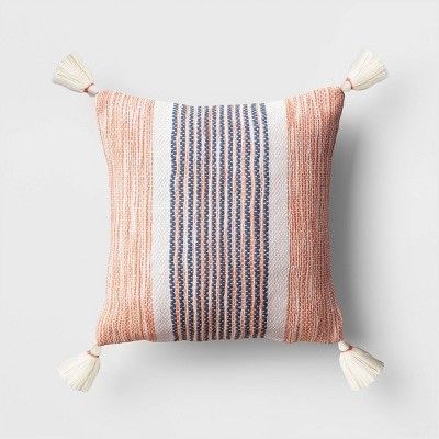 Striped Outdoor Throw Pillow Coral/Blue  - Threshold™ | Target