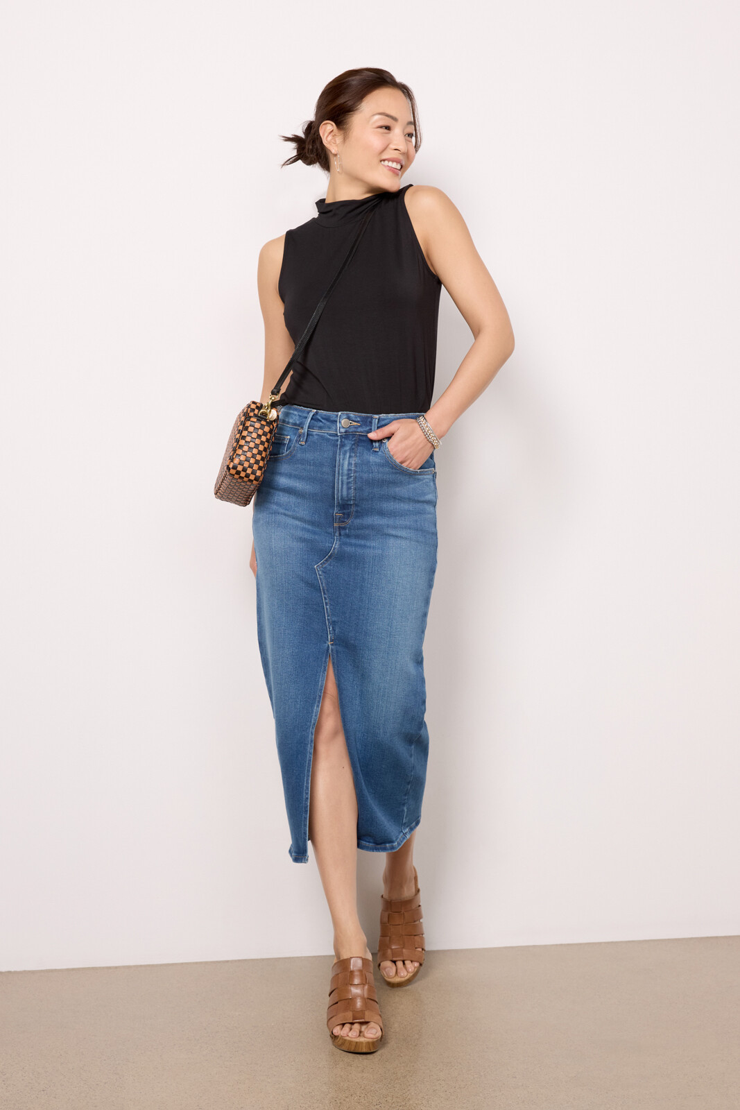 Slit Front Midi Skirt | Evereve