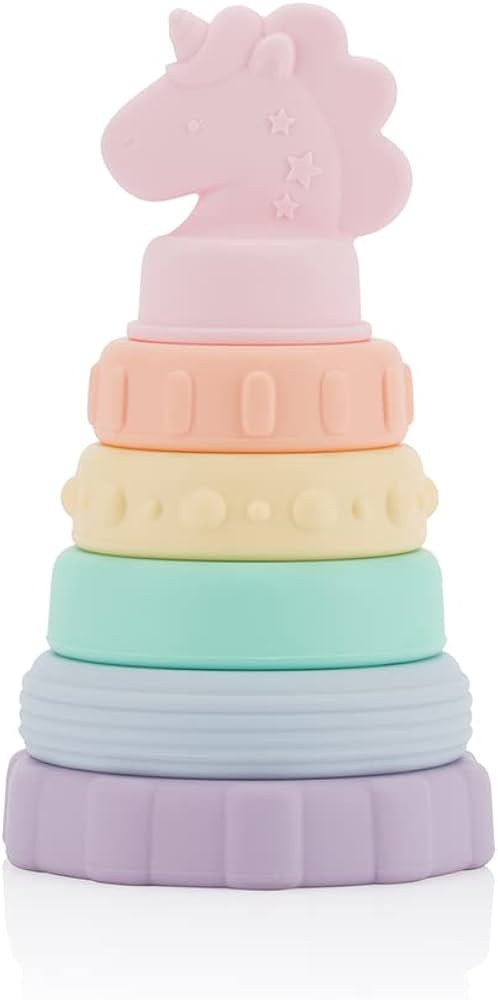 Itzy Ritzy - Itzy Stacker Silicone Stacking and Teething Toy, Unicorn (STACK8390) | Amazon (US)