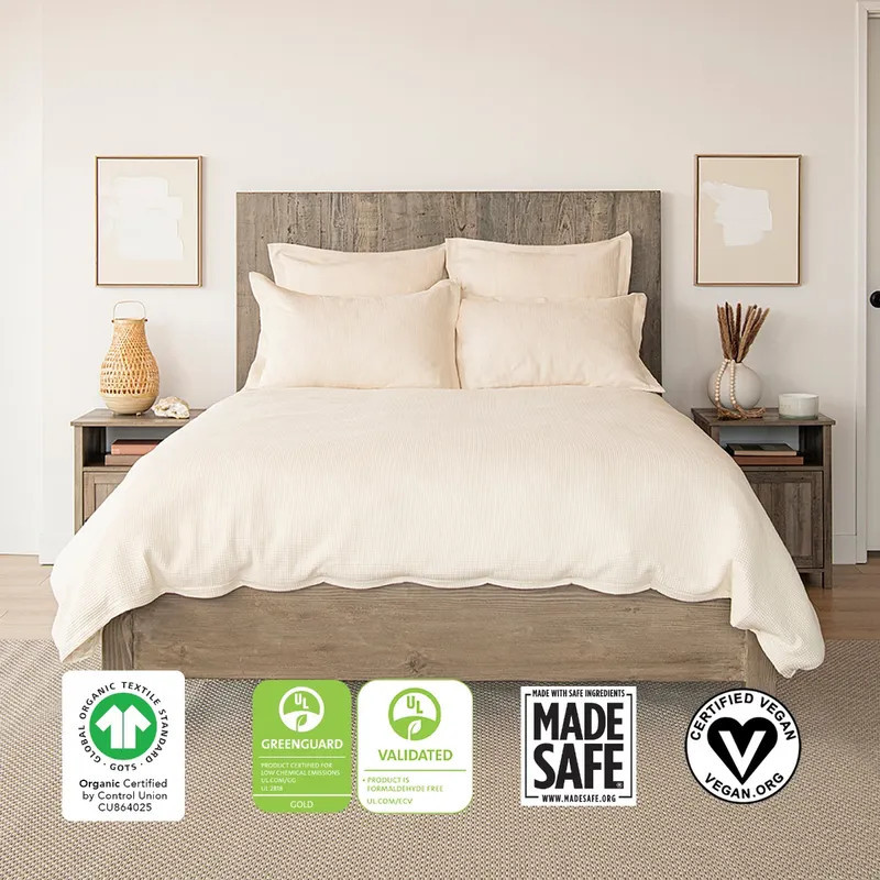 Organic Cotton Waffle Duvet Covers + Shams | Naturepedic