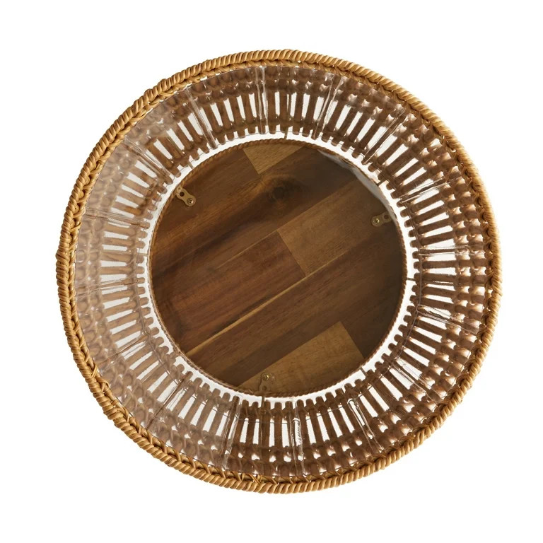 Better Homes & Gardens Brown Round Resin Planter & Stand Set with Wood Legs | Walmart (US)