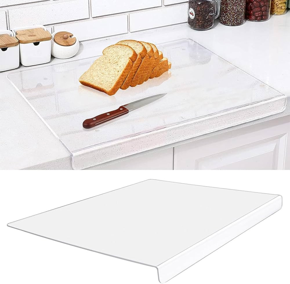 Acrylic Cutting Boards for Kitchen Counter，Clear Cutting Board for Countertop with Lip, Upgrade... | Amazon (US)