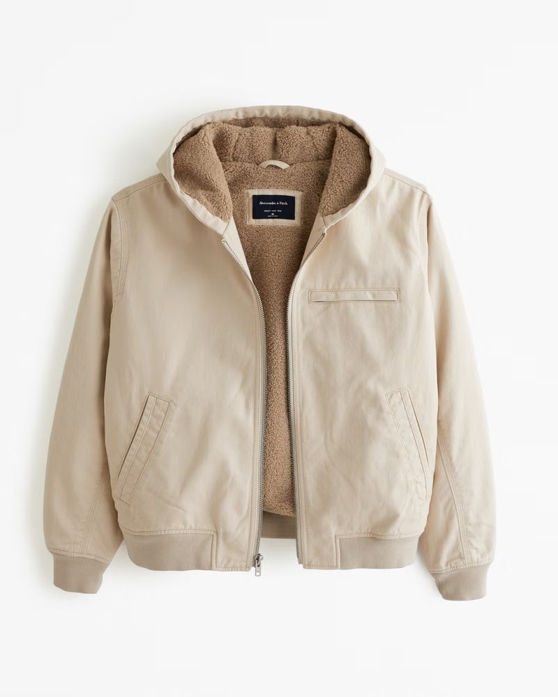 Men's Hooded Workwear Bomber Jacket | Men's New Arrivals | Abercrombie.com | Abercrombie & Fitch (US)