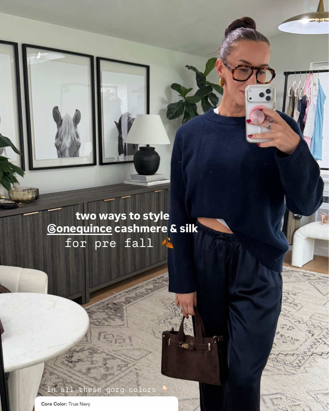 Confidently styling silk for fall — two ways with one pair of pants.

Satin reads dressy, so keep everything else casual: a tucked tank and flat sandal now, cashmere and a boot when it cools off. 100% washable silk at $90, and the Mongolian cashmere crewneck at $119.90.

Wearing a SMALL in tops and bottoms!
 @Quince   #quincepartner

#LTKootd #LTKSeasonal