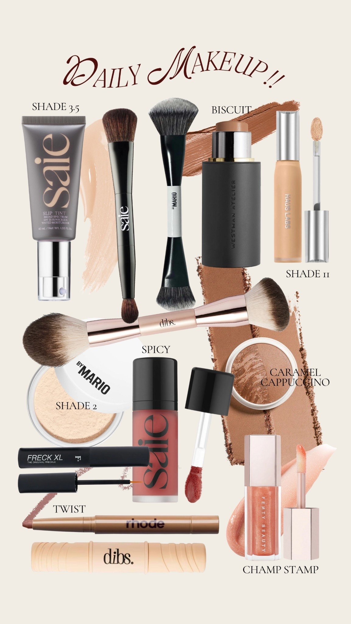 Current makeup routine I’m loving for a really fresh light look if I have ten minutes this is what I do! Love a faux freckle and a sun-kissed cheek. Lip comb on repeat also!

Dibs code: BRE

#rhode #fenty #lipcombo #lipgloss #dibs #naturalmakeup #dailymakeup #makeup