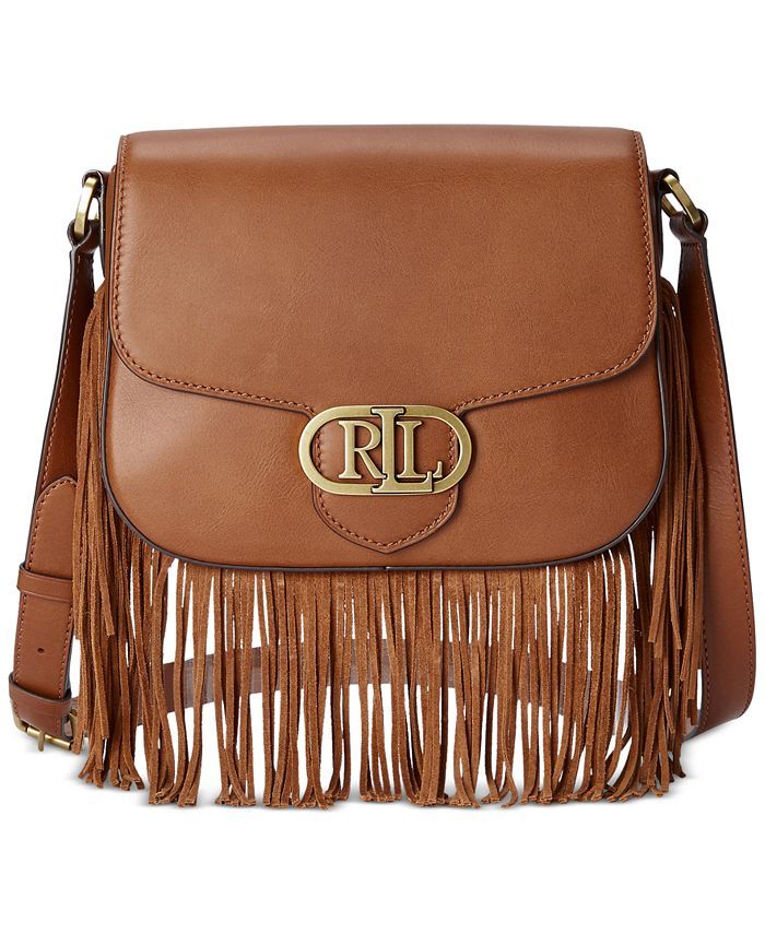 Lauren Ralph Lauren Addie Leather Fringe Crossbody & Reviews - Handbags & Accessories - Macy's | Macys (US)