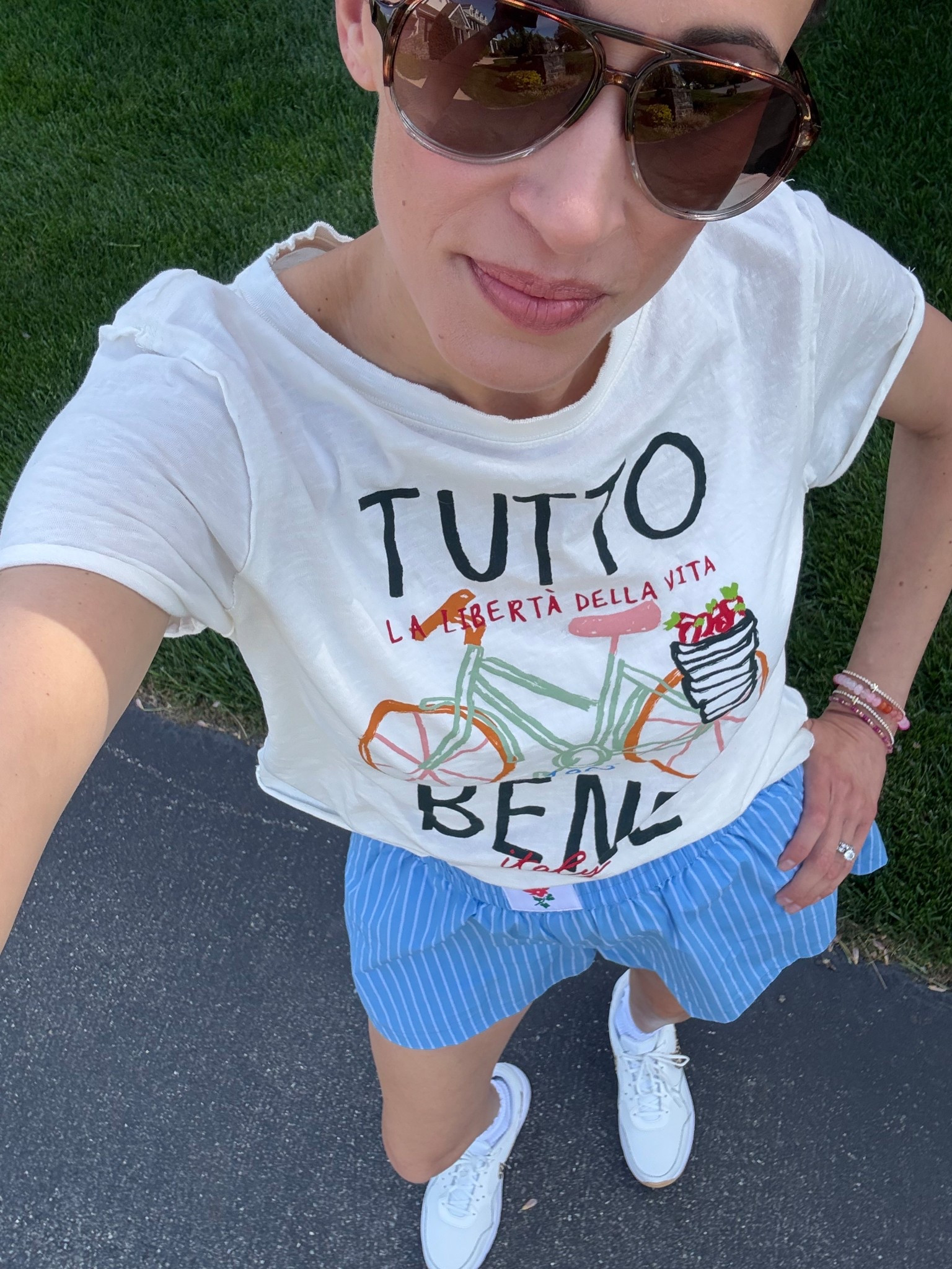 Spring ootd graphic tee and boxer shorts + sneakers 


#LTKStyleTip #LTKFindsUnder100 #LTKSeasonal