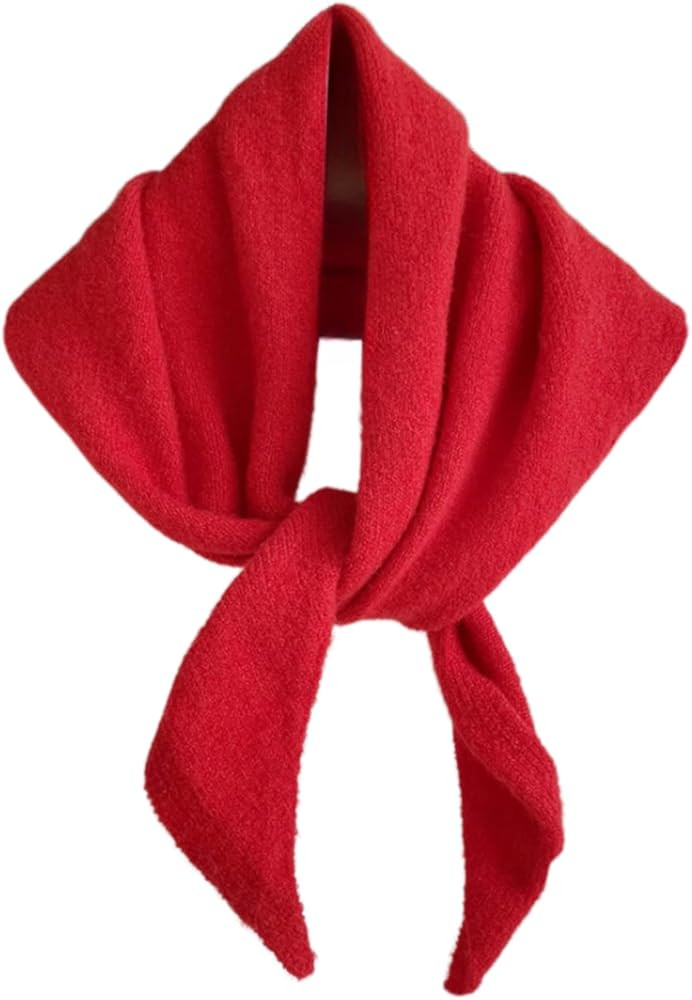 Knit Triangle Scarf for Women Knitted Head Scarf Y2k Bandana Fisherman Downtown Girl Aesthetic Ac... | Amazon (US)