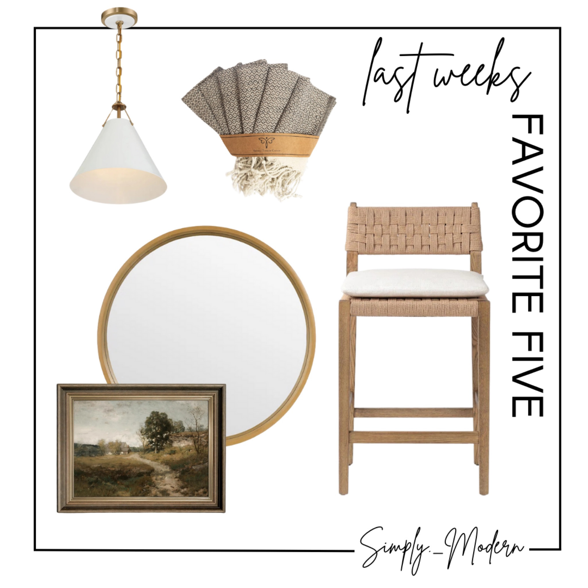 Favorite Five for the week of Nov 25- Dec 1, 2024.

#LTKHome