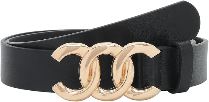 Women Belt for Jeans Dress with Gold Buckle | Amazon (US)