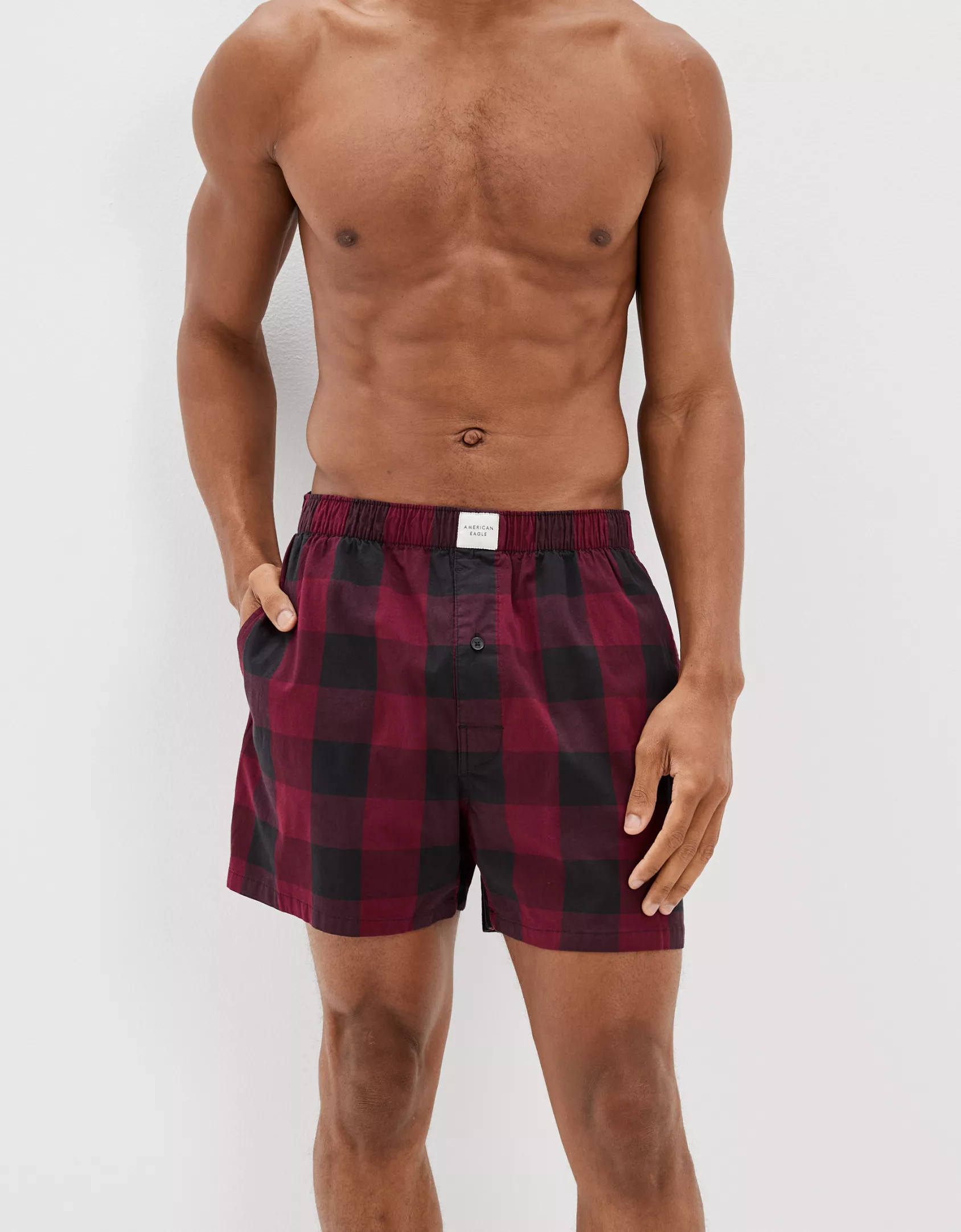 AEO Plaid Stretch Lounge Boxer Short | American Eagle Outfitters (US & CA)