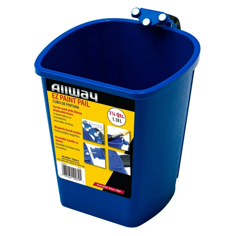 Allway EZ Paint Pail with Soft Grip Rubber Handle and Magnetic Brush Holder, Holds up to 40 oz - ... | Walmart (US)