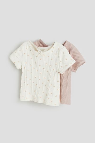 2-pack Ribbed Cotton Jersey Tops | H&M (US + CA)