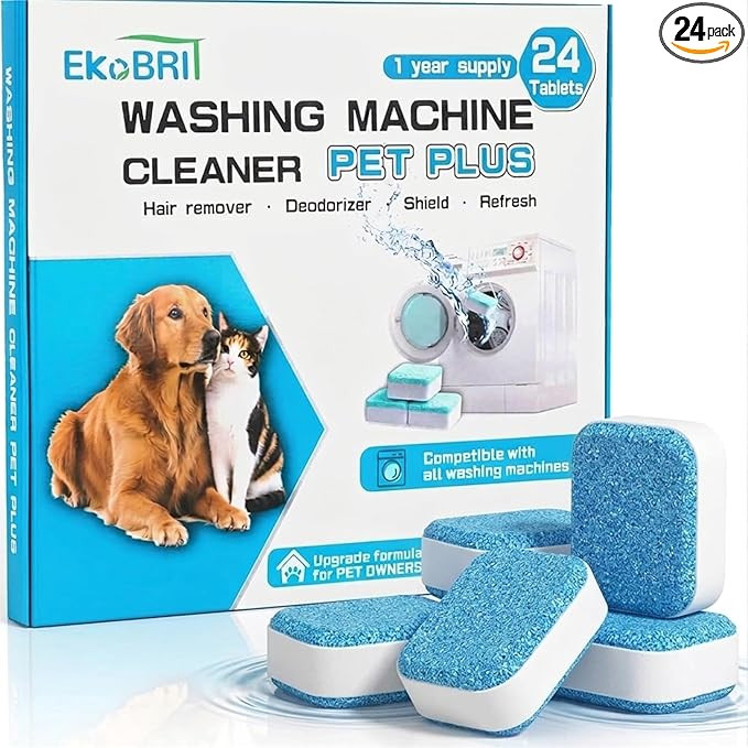 Upgraded Enzyme-Containing Washing Machine Cleaning Tablets for Pet Hair, Deep Cleaning, Suitable... | Amazon (US)
