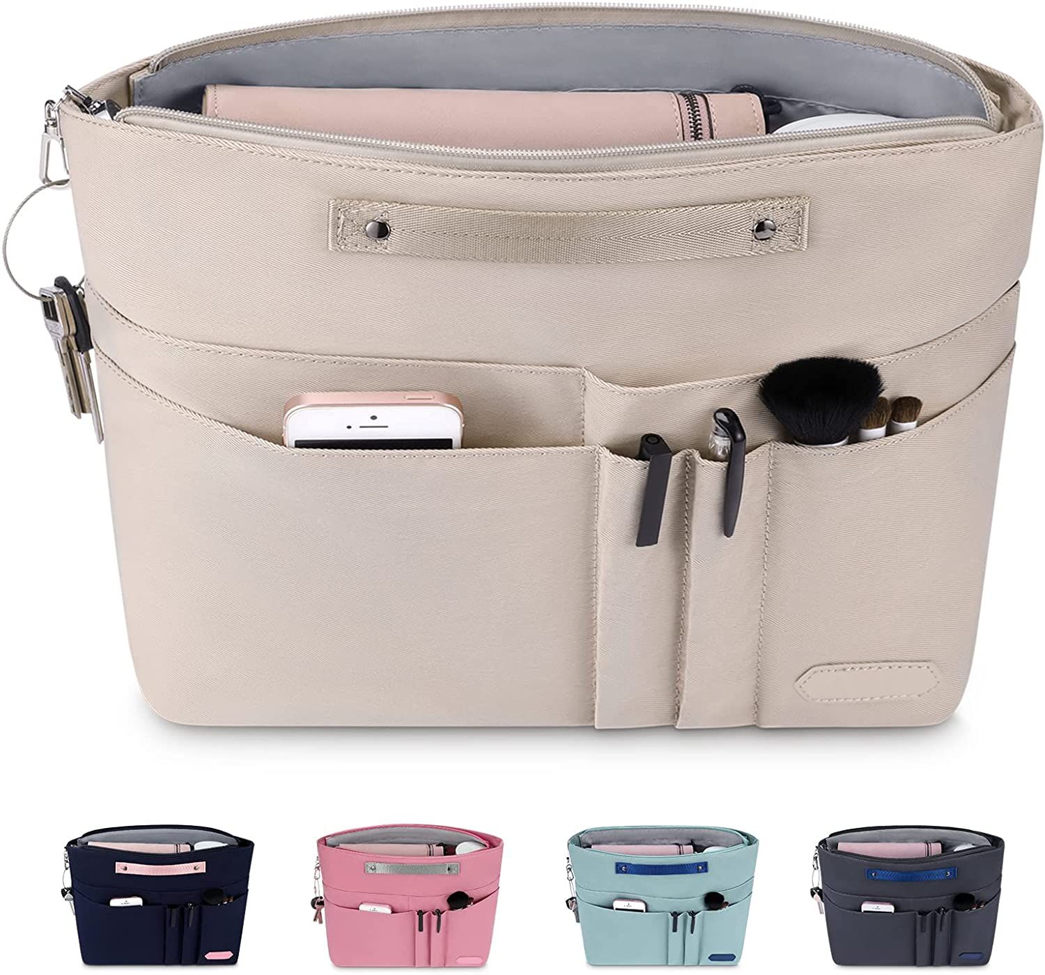 HyFanStr Purse Organizer Insert for Handbags,Tote Bag Organizer Insert Zipper Bag for Women, Hand... | Amazon (US)