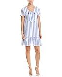 Avec Les Filles Dresses Women's Striped Lace Up Shift Dress, Sky Blue/White 6 | Amazon (US)