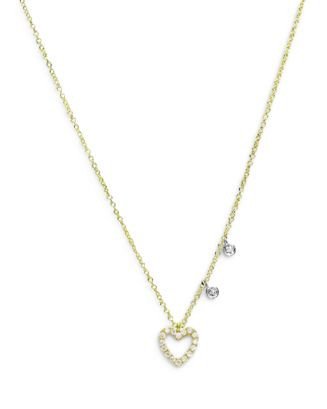 14K Yellow Gold Diamond Heart Pendant Necklace, 18" | Bloomingdale's (US)