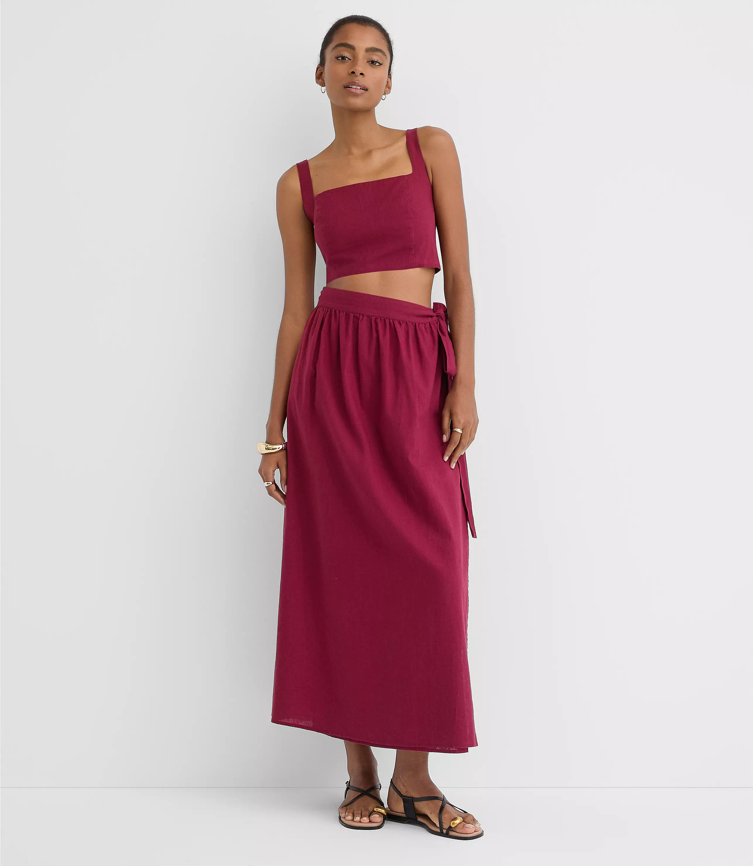 LOFT Beach Linen Cotton Maxi Wrap Skirt | LOFT